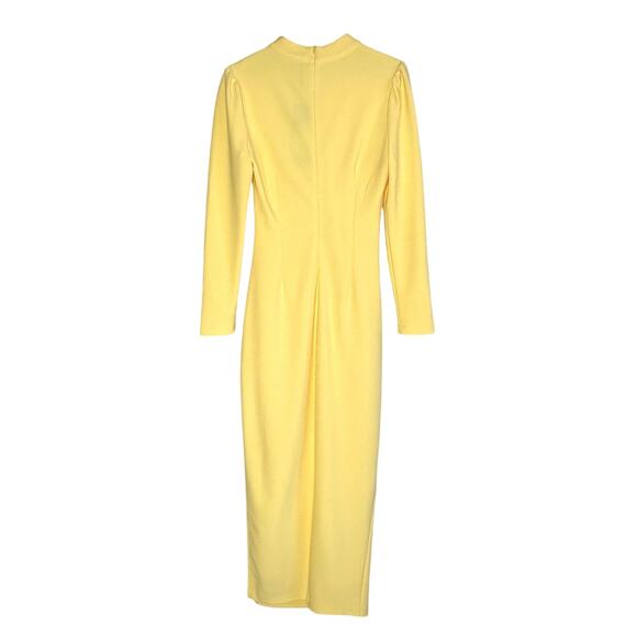 Elliatt Nola Mock Neck Long Sleeve Maxi Slit Dress in Butter Yellow - Picture 8 of 13